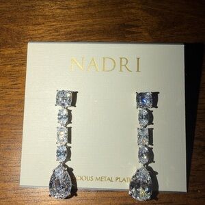 Nadri Silver and Crystal Dangle Earrings